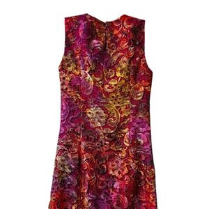 Floral Lace Dress in Pink and Gold
